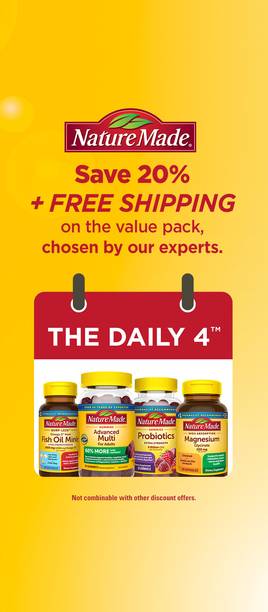 Save 20% + Enjoy FREE SHIPPING on the 4 Daily Vitamins & Supplements